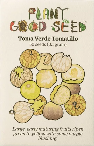 Plant Good Seed Semillas de tomatillo orgánico Toma Verde – Paquete de 50, semillas tradicionales para plantar verduras – Suministros de jardinería,