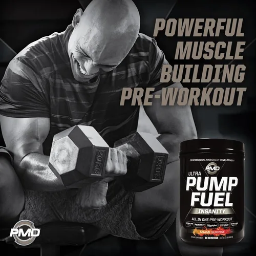 Miniatura 6 de PMD Sports Pump Fuel Ultra Insanity - Polvo de preentrenamiento premium y bomba muscular, mayor enfoque, resistencia y recuperación, creatina Miami
