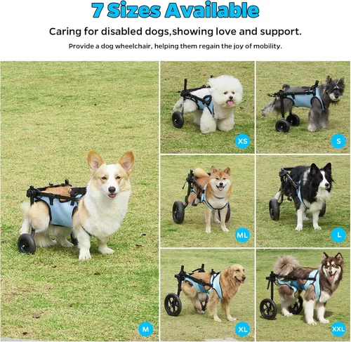 Miniatura 6 de celestaura Silla de ruedas para perros para patas traseras, carrito para silla de ruedas para perros, sillas de ruedas para perros y gatos con patas