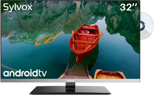 SYLVOX Televisor de 32 pulgadas de 12 voltios, Smart TV FHD 1080P, reproductor de disco de video digital con ARC CEC integrado, soporte de conexión