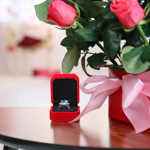 Miniatura 11 de Laumoi Caja de terciopelo para anillos de 36 piezas para ceremonia de boda, cajas de joyería de compromiso, estuche de exhibición para anillos