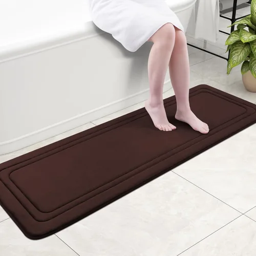 Miniatura 86 de Grandaily Alfombra de baño de espuma viscoelástica de 24 x 16 pulgadas, ultrasuave, antideslizante y absorbente, lavable a máquina, cómoda alfombra