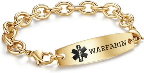 Miniatura 9 de LinnaLove Pulseras de identificación médica intercambiables Cadena de cable de acero inoxidable pulseras de alerta médica personalizables