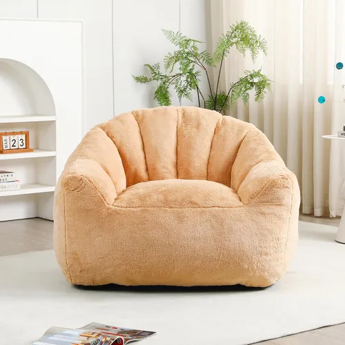 Miniatura 10 de mikibama Puf de 41.4 pulgadas con brazos, cómodas sillas de puf de piel sintética sin hueso para adultos y niños, sofá de suelo con canales