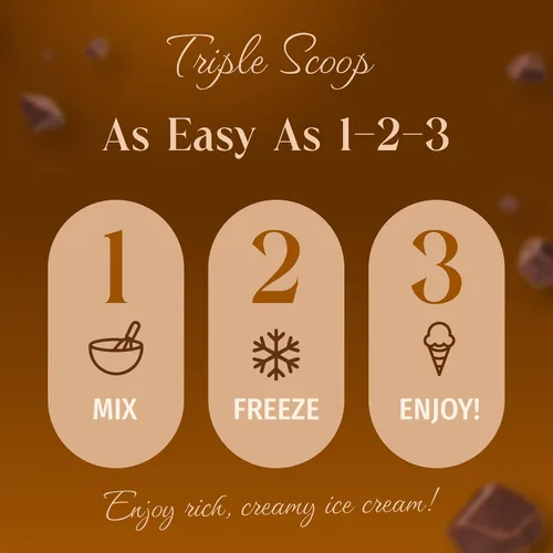Miniatura 4 de Triple Scoop - Mezcla de helado de chocolate prémium para hacer helados. Simple, fácil, delicioso. De mezcla gourmet a máquina en 5 minutos, hace 2