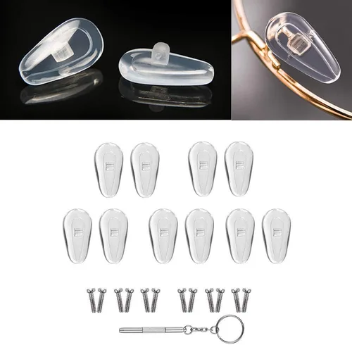 Miniatura 5 de Kit de reparación de gafas de silicona suave antideslizante para cámara de aire con bolsa de aire de vidrio con tornillos y destornillador