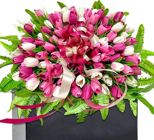 Miniatura 8 de FLOWERIA Silla de Flores para Lápida Flores de Cementerio para Tumba - Tulipanes Artificiales Rosas Flores de Condolencia para Decoración de Sitio
