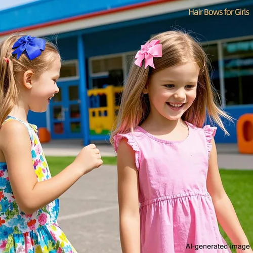 Miniatura 3 de 40 lazos para el pelo de grogrén de 3 pulgadas, con clips de cocodrilo, para niñas, bebés, adolescentes, en pares