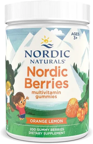 Nordic Naturals Nordic Berries, Citrus - 200 bayas gomosas - Multivitamínico de gran sabor para mayores de 2 años - Crecimiento, desarrollo,