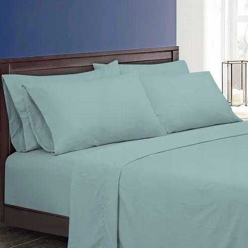 Miniatura 243 de ROYALE LINENS Juego de sábanas Cal King de 4 piezas, ropa de cama de microfibra suave cepillada de 1800 hilos, 1 sábana bajera, 1 sábana encimera, 2