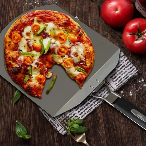 Miniatura 8 de Pizza Peel BIG HORN - Espátula de pizza de metal con mango de goma, espátula de pizza de acero inoxidable perforada