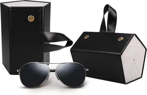 Miniatura 7 de SMARTTOP Organizador de gafas de sol con 5 ranuras y 6 ranuras caja de almacenamiento de gafas de poliuretano múltiples pantallas para colgar
