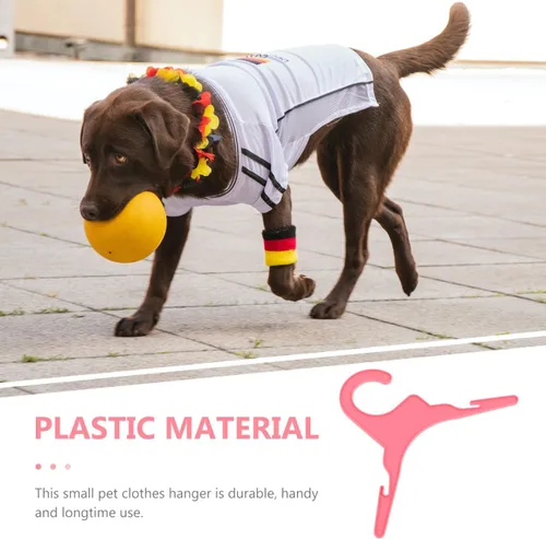 Miniatura 9 de POPETPOP 20 perchas de plástico para perros antideslizantes para ropa de mascotas, estante de secado para perros pequeños, gatos, organizador ligero