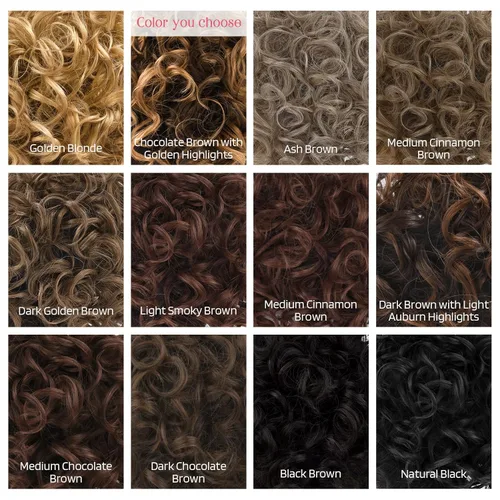 Miniatura 7 de HOOJIH Moño de pelo rizado, moño desordenado, pieza de pelo elástico con cordón grande, extensión completa, extensión corta de cola de caballo