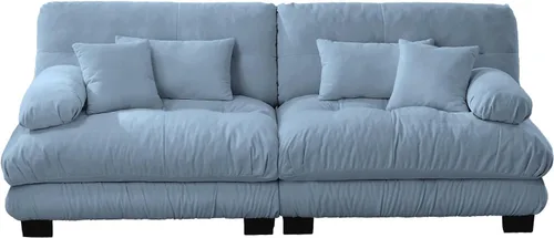 Miniatura 6 de KEIKI Sofá modular de 94 pulgadas con 4 almohadas, cómodo juego de sofá biplaza Cloud para sofá de asiento profundo suave y profundo, sofá biplaza
