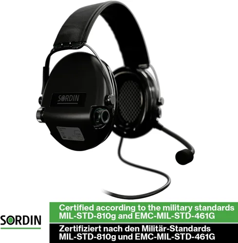 Miniatura 6 de Sordin MIL CC Ear Muffs - Military Ear Defenders w/Radio Connection, Microphone & Leather Headband - Tactical Earmuffs