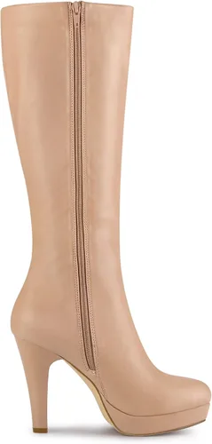 Miniatura 7 de Allegra K Botas altas hasta la rodilla con plataforma de tacón grueso y punta redonda para mujer
