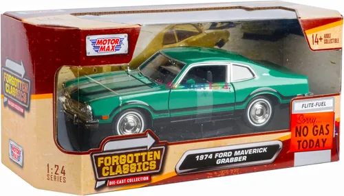 Miniatura 7 de 1974 Maverick GRABBER Green 1/24 MODELO COCHE DE MODELO DE MODELO por Motormax Forgotten Classics Series 73332 79043 Verde