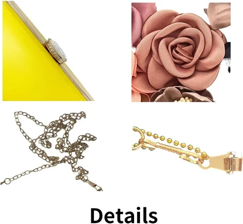 Miniatura 6 de Shiiriin Bolso de mano floral 3D para mujer Hecho a mano con perla Boda nupcial, fiesta de noche diurna