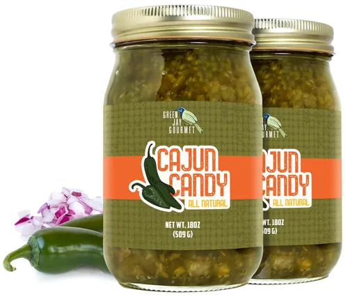 Miniatura 10 de Green Jay Gourmet Relish - Cajun Candy Relish - Dulce y picante condimento de jalapeño confitado y para untar - Hecho en Estados Unidos - Para