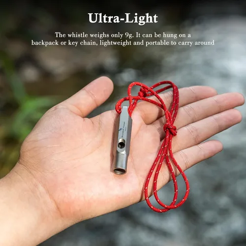Miniatura 7 de Boundless Voyage Silbato de titanio para supervivencia de emergencia con cordón fuerte para acampar al aire libre, senderismo, entrenadores, 2