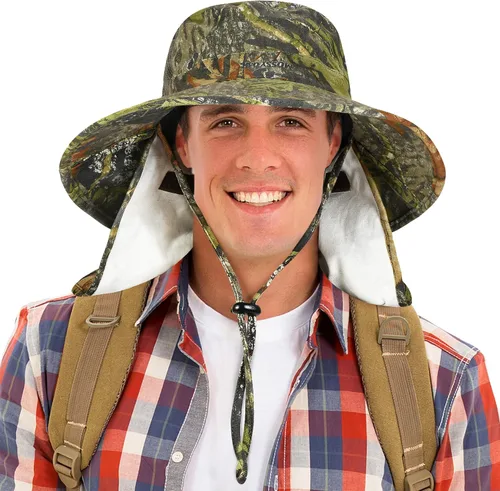 Catalonia Sombrero de sol para hombre, sombrero de ala ancha para exteriores con solapa para el cuello, para pesca, senderismo, safari, jardinería