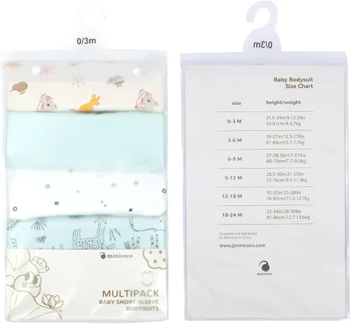 Miniatura 7 de Minicoco Body unisex para bebé, multipacks súper suave, ropa interior para bebé recién nacido a bebé, 100% algodón