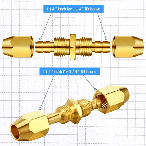 Miniatura 3 de Peryiter 12 piezas de accesorios de reparación de manguera de aire de latón macizo para NPT de repuesto reutilizable empalmador de manguera