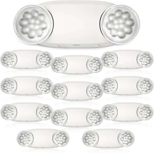 Miniatura 11 de FREELICHT Paquete de 4 luces de emergencia para negocios, con batería de respaldo, cable duro, certificado UL 924, CA 120/277V, iluminación