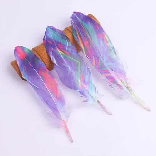 Miniatura 5 de Feather Craft - Plumas de ganso naturales de 6 a 8 pulgadas, 18 piezas para sombreros, arte de boda, actuación, decoración de fiesta en el hogar