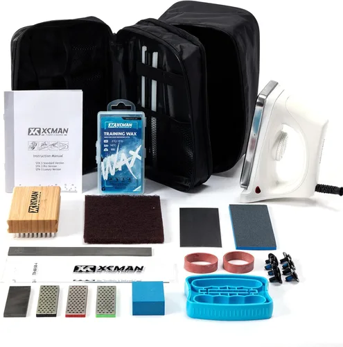 XCMAN Kit completo de depilación con cera para esquí, snowboard, encerado, afinador de borde lateral, reparación de base de Ptex, piedras gomosas,