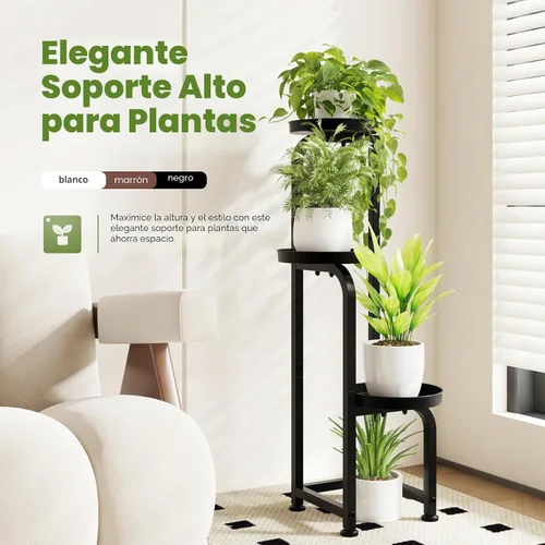 Miniatura 2 de Bamworld Soporte de esquina para plantas para interiores y exteriores, soportes altos de metal para múltiples plantas, estante resistente de 4 Verde