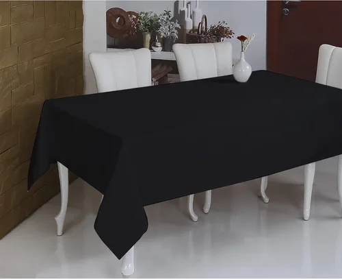 Miniatura 6 de YMHPRIDE Paquete de 10 manteles negros de tela de poliéster de 60 x 102 pulgadas para mesas rectangulares de 6 pies, resistentes a las arrugas