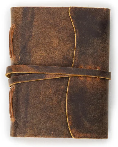 Miniatura 7 de LEATHER VILLAGE Diario encuadernado en cuero, marrón rústico, 7 x 5 pulgadas, 220 páginas, diario vintage de papel en blanco para escribir, dibujar