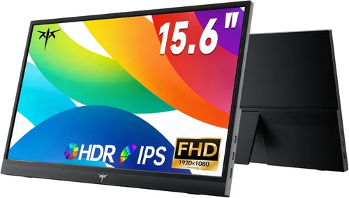 KTC Monitor portátil de 15.6 pulgadas, FHD 1080P Extensor de monitor para portátil de viaje con USB-C HDMI, pantalla IPS HDR ultra delgada con