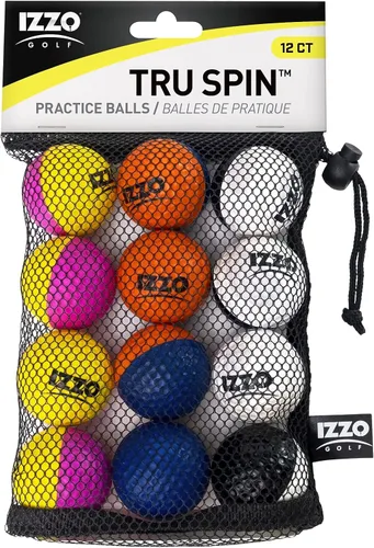 Miniatura 7 de Izzo Golf Tru Spin - Pelotas de práctica de espuma con opción de shagger/juego de práctica