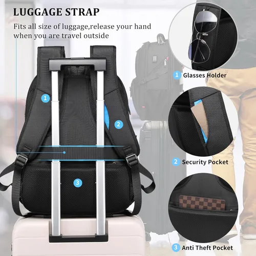 Miniatura 6 de DUSLANG Mochila de Viaje para Laptop de 50L para Hombres y Mujeres, Mochila de Equipaje de Mano Extra Grande y Resistente Aprobada por Aerolíneas