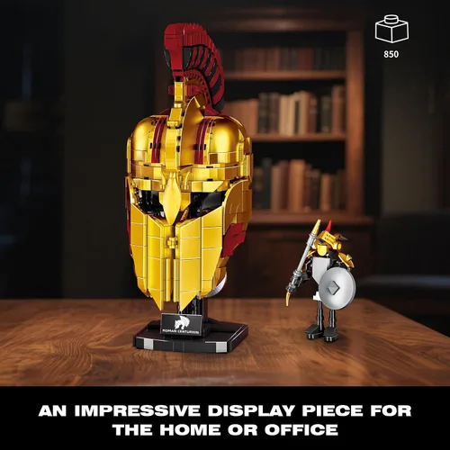 Miniatura 3 de Ideas Casco de Centurión Romano Juego de Construcción, Modelo de Exhibición para el Hogar de Casco de Soldado Genial Coleccionable, Compatible