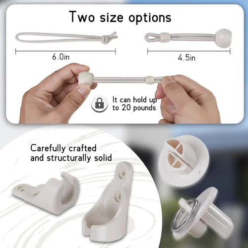 Miniatura 9 de Kit de bungee + tapa de extremo, accesorios de instalación de repuesto universales para parasol de interior/exterior y persianas enrollables