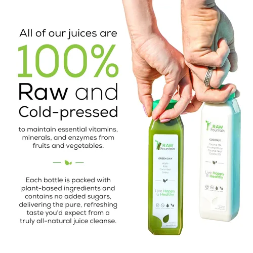 Miniatura 5 de Raw Fountain, limpieza de jugo de 3 días de limpieza natural de desintoxicación cruda, jugo para restablecimiento corporal, jugo prensado en frío