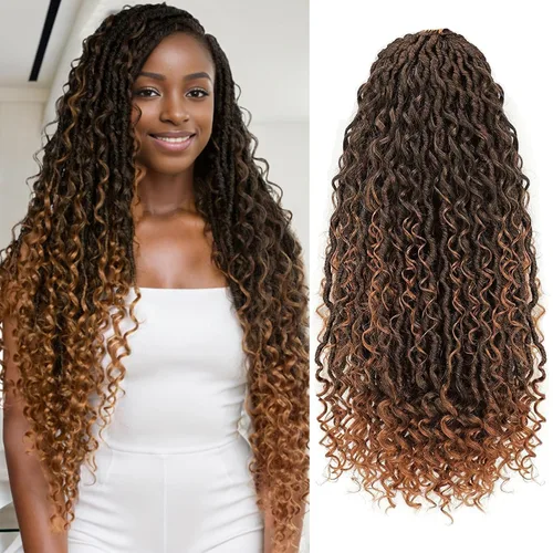 Miniatura 14 de River Locs Cabello de Crochet para Mujeres Negras - Boho Goddess Locs Grochet Hair, Boho Hippie Loc (18" 6 Paquetes T1B/púrpura#)