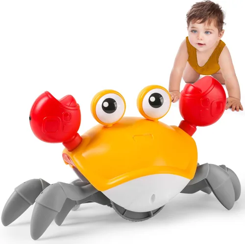 Juguete de Cangrejo que Gatea para Bebés Infantil: Juguetes para Tiempo de Barriga para Bebés de 3 6 9 12 18 24 36 Meses, Cangrejo que Camina y