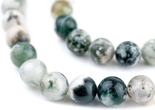 Miniatura 164 de The Bead Chest Cuentas de Jade Blanco Mate Redondas (8mm): Piedra Preciosa Orgánica Redonda Esférica de Energía con Poder de Sanación para Hacer