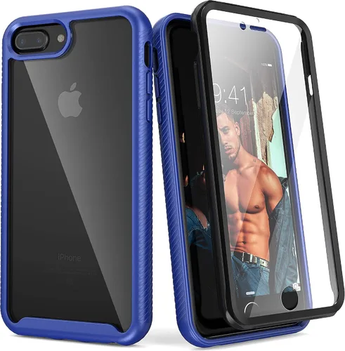 Miniatura 11 de IDweel Funda para iPhone 8 Plus/7 Plus, carcasa resistente a prueba de golpes con protector de pantalla integrado, funda híbrida resistente a