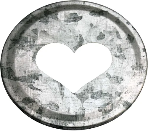 Miniatura 2 de Insertos de tapa de metal galvanizado con corte de corazón para tarros Mason (paquete de 10, boca ancha)