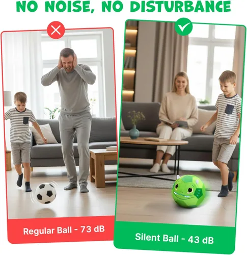 Miniatura 4 de JoyCat Pelota de fútbol silenciosa para niños pequeños de 1 a 3 años, pelota de fútbol de felpa suave de dinosaurio para bebés, regalos para niños