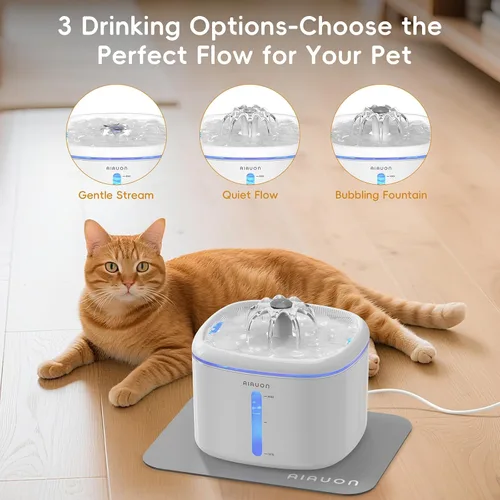 Miniatura 3 de Fuente de agua para gatos, fuente para gatos de 84 onzas / 2.5 L, dispensador automático ultrasilencioso de agua para mascotas mejorado con 3