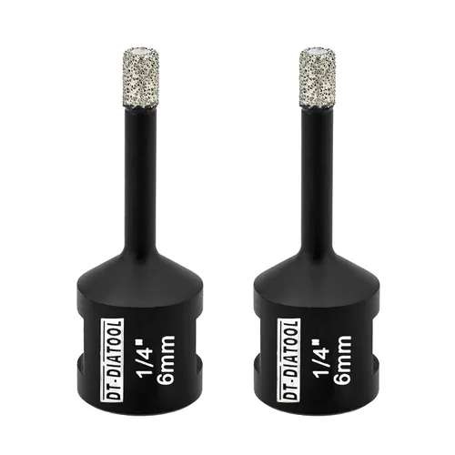Miniatura 15 de DT-DIATOOL Broca de núcleo de diamante de 1/4 pulgada con hilo 5/8"-11 de vacío soldado para baldosas de porcelana, cerámica, gres, mármol, granito