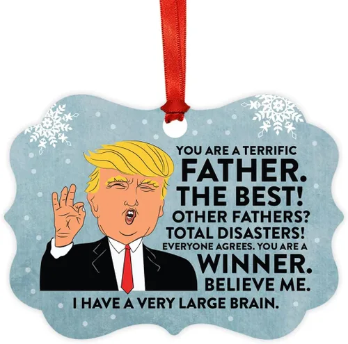 Miniatura 42 de Andaz Press Divertido presidente Donald Trump Fancy Frame Recuerdo Adorno de Navidad Regalo de mordaza, Perra fantástica, 1 paquete, ideas de regalo