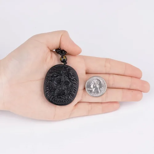 Miniatura 8 de ASGIFT Collar de la suerte de obsidiana, dije de protección de amuleto de piedra de poder con cadena de cuentas ajustable, cristal curativo, regalo